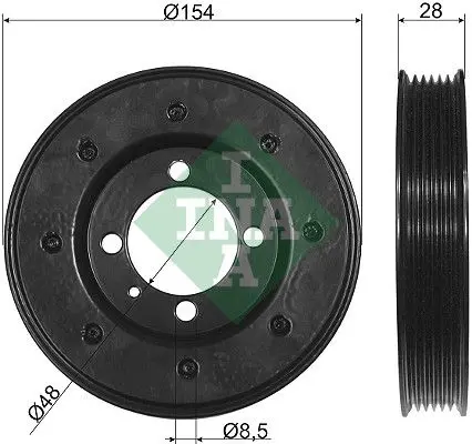 Handler.Part Belt pulley, crankshaft INA 544008110 1