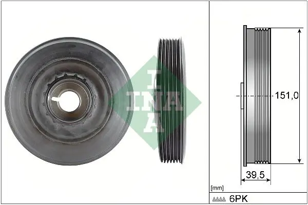 Handler.Part Belt pulley, crankshaft INA 544009010 1