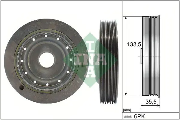 Handler.Part Belt pulley, crankshaft INA 544009110 1