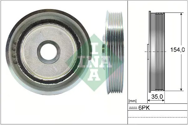 Handler.Part Belt pulley, crankshaft INA 544011210 1