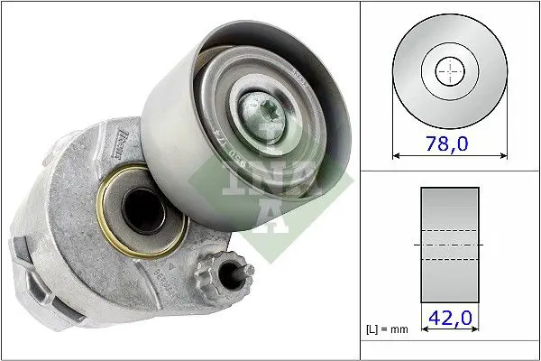 Handler.Part Tensioner pulley, v-ribbed belt INA 531060430 1