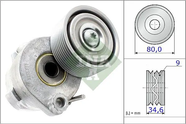 Handler.Part Tensioner pulley, v-ribbed belt INA 531060530 1