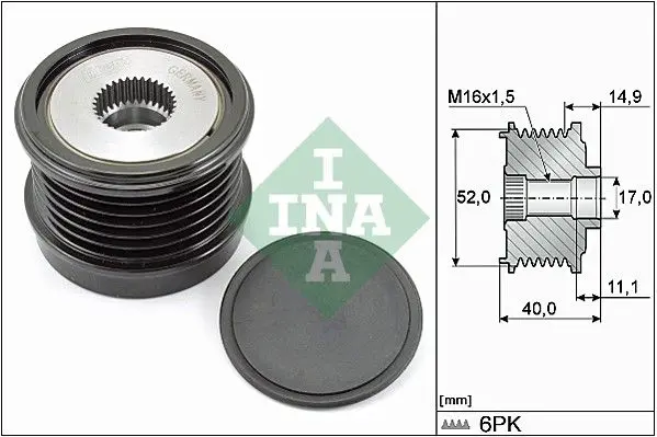 Handler.Part Alternator freewheel clutch INA 535029310 1