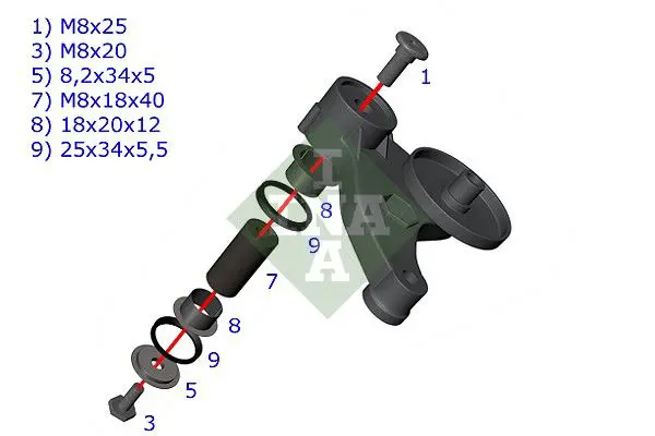 Handler.Part Repair kit, v-ribbed belt tensioner INA 533011710 2