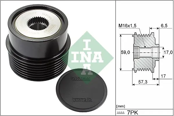 Handler.Part Alternator freewheel clutch INA 535031410 1