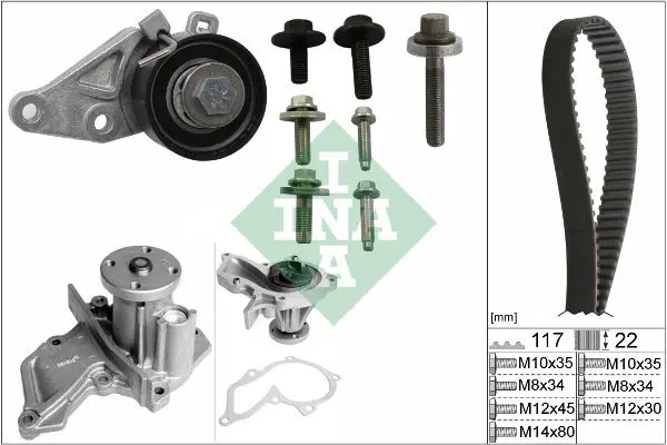 Handler.Part Water pump & timing belt set INA 530014030 1