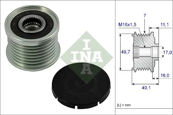 Handler.Part Alternator freewheel clutch INA 535002110 1