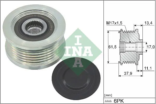 Handler.Part Alternator freewheel clutch INA 535002310 1