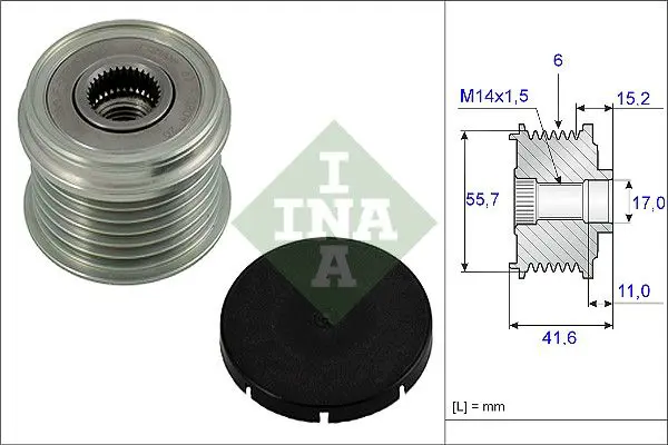 Handler.Part Alternator freewheel clutch INA 535002410 1