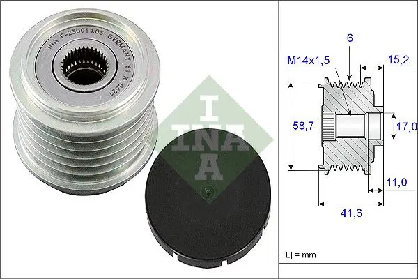 Handler.Part Alternator freewheel clutch INA 535003110 1