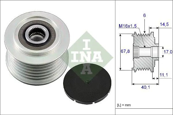 Handler.Part Alternator freewheel clutch INA 535005210 1