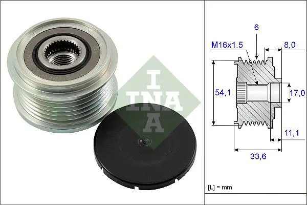 Handler.Part Alternator freewheel clutch INA 535005910 1