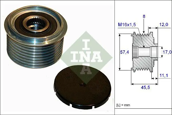 Handler.Part Alternator freewheel clutch INA 535006910 1