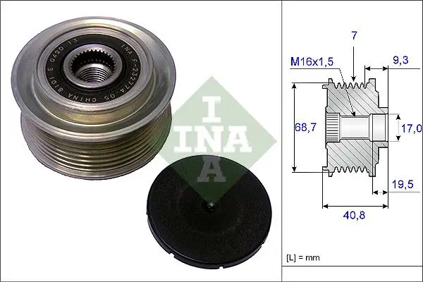 Handler.Part Alternator freewheel clutch INA 535007910 1