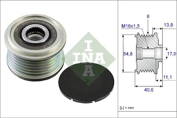 Handler.Part Alternator freewheel clutch INA 535010210 1