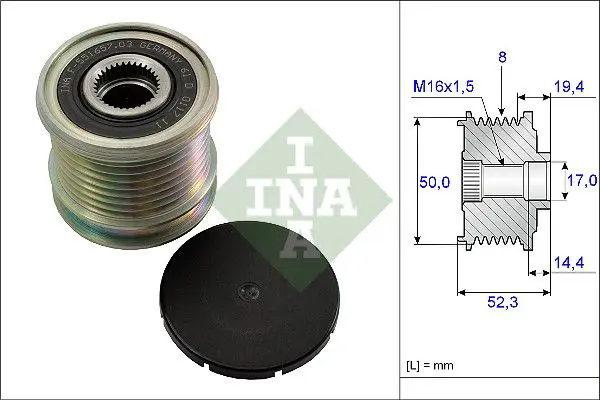 Handler.Part Alternator freewheel clutch INA 535011110 1