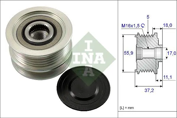 Handler.Part Alternator freewheel clutch INA 535011310 1