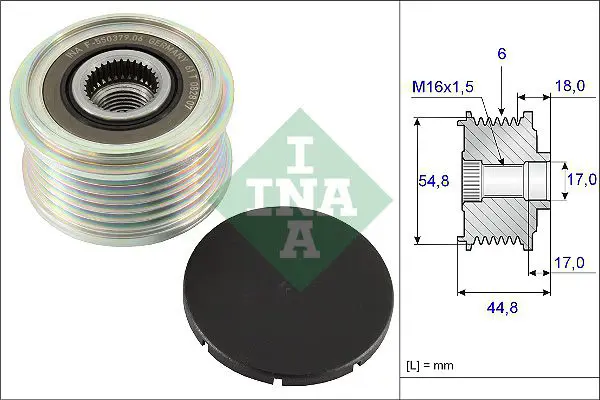 Handler.Part Alternator freewheel clutch INA 535011410 1