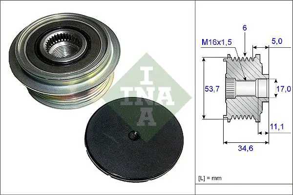 Handler.Part Alternator freewheel clutch INA 535012510 1