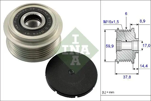 Handler.Part Alternator freewheel clutch INA 535013510 1