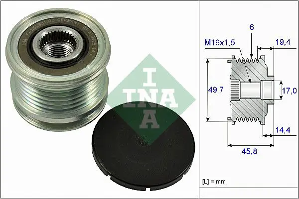 Handler.Part Alternator freewheel clutch INA 535016810 1