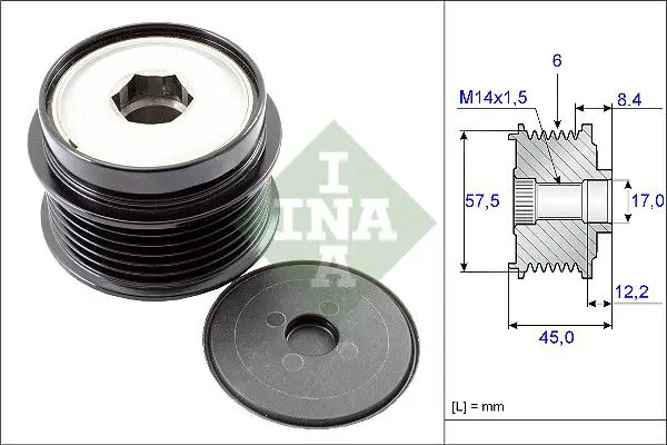 Handler.Part Alternator freewheel clutch INA 535017410 1