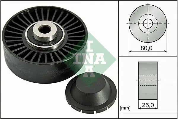 Handler.Part Deflection/guide pulley, v-ribbed belt INA 532037020 1