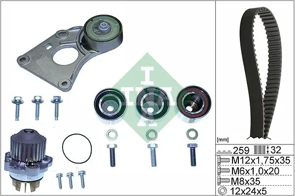 Handler.Part Water pump & timing belt set INA 530025931 1