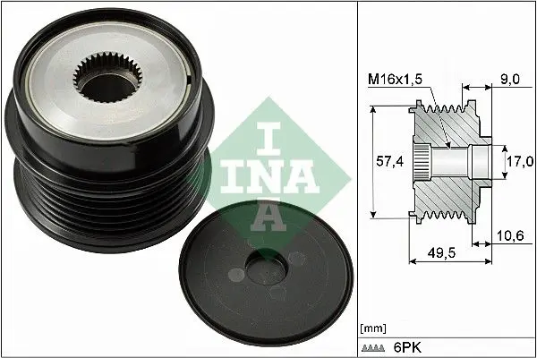 Handler.Part Alternator freewheel clutch INA 535018910 1