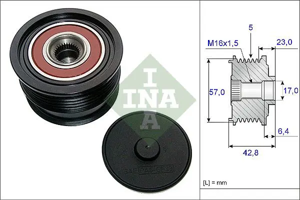 Handler.Part Alternator freewheel clutch INA 535019010 1