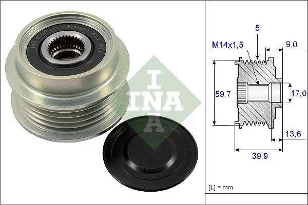 Handler.Part Alternator freewheel clutch INA 535019910 1