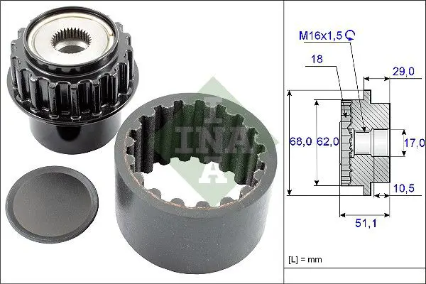 Handler.Part Flexible coupling sleeve kit INA 535020610 1