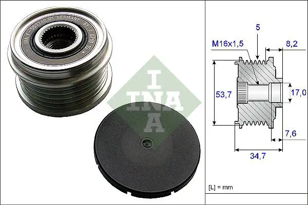 Handler.Part Alternator freewheel clutch INA 535021110 1