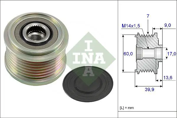 Handler.Part Alternator freewheel clutch INA 535021510 1