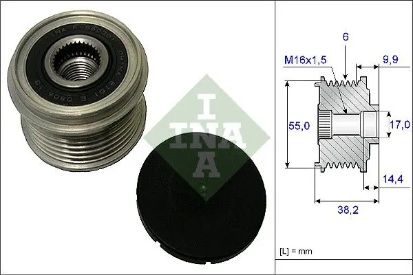 Handler.Part Alternator freewheel clutch INA 535021610 1