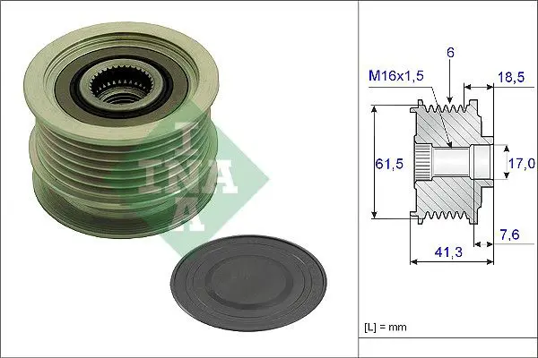 Handler.Part Alternator freewheel clutch INA 535023410 1