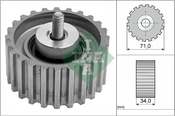 Handler.Part Deflection/guide pulley, timing belt INA 532044110 1