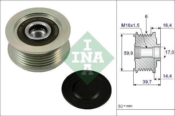 Handler.Part Alternator freewheel clutch INA 535024110 1