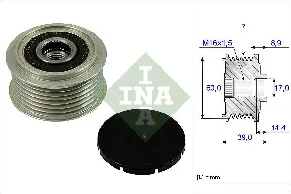 Handler.Part Alternator freewheel clutch INA 535024510 1