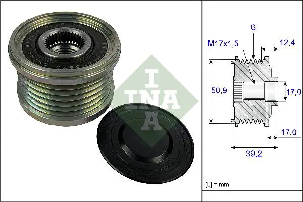 Handler.Part Alternator freewheel clutch INA 535024710 1