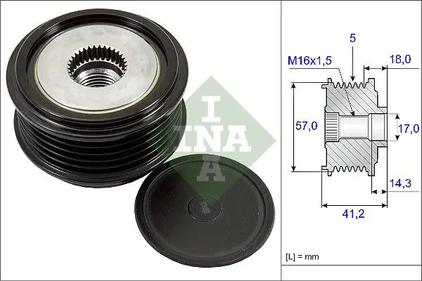 Handler.Part Alternator freewheel clutch INA 535024810 1