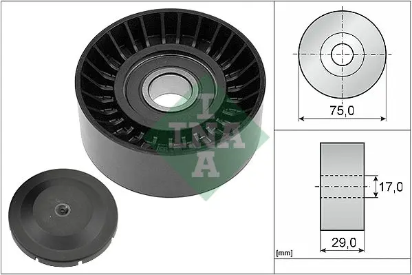 Handler.Part Deflection/guide pulley, v-ribbed belt INA 532053610 1