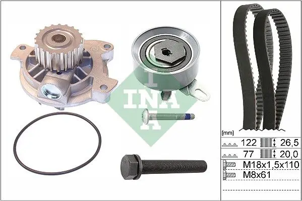 Handler.Part Water pump & timing belt set INA 530040630 1