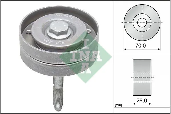 Handler.Part Deflection/guide pulley, v-ribbed belt INA 532059610 1