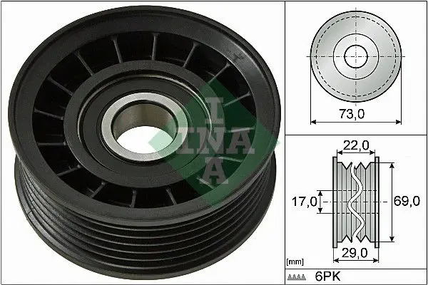 Handler.Part Deflection/guide pulley, v-ribbed belt INA 532064910 1