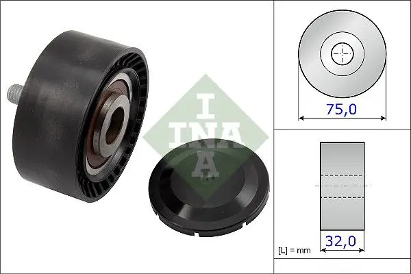 Handler.Part Deflection/guide pulley, v-ribbed belt INA 532072210 1