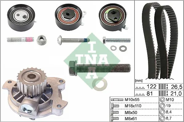 Handler.Part Water pump & timing belt set INA 530048330 1