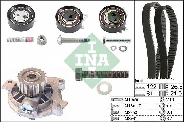 Handler.Part Water pump & timing belt set INA 530048430 1