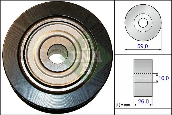 Handler.Part Deflection/guide pulley, v-ribbed belt INA 532073710 1