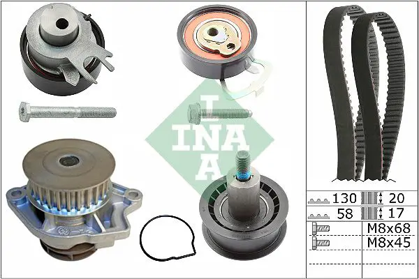 Handler.Part Water pump & timing belt set INA 530053830 1